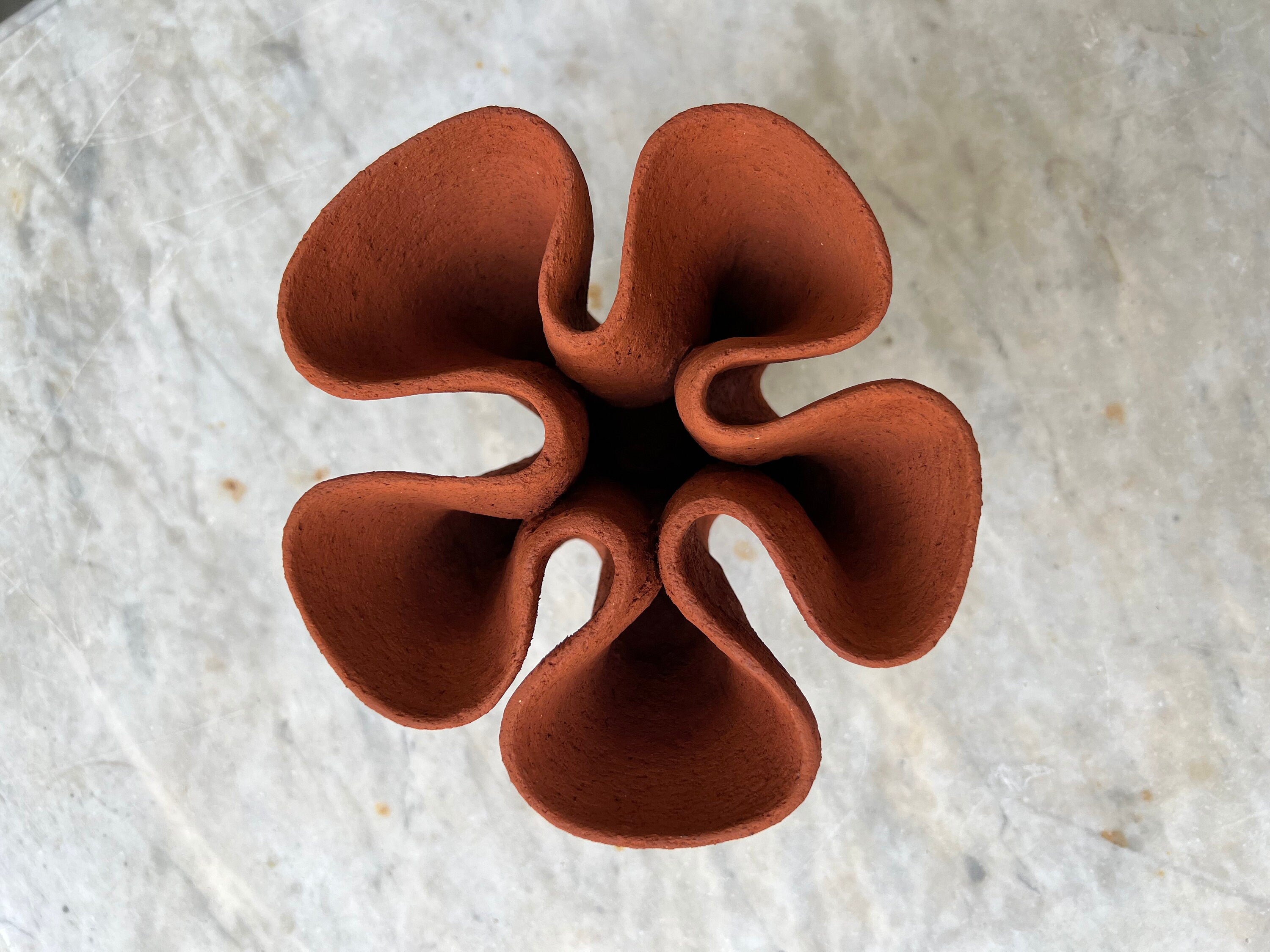 Ceramic Vase - Stoneware Terracotta Flower Vase - Handbuilt Ceramic Vessel