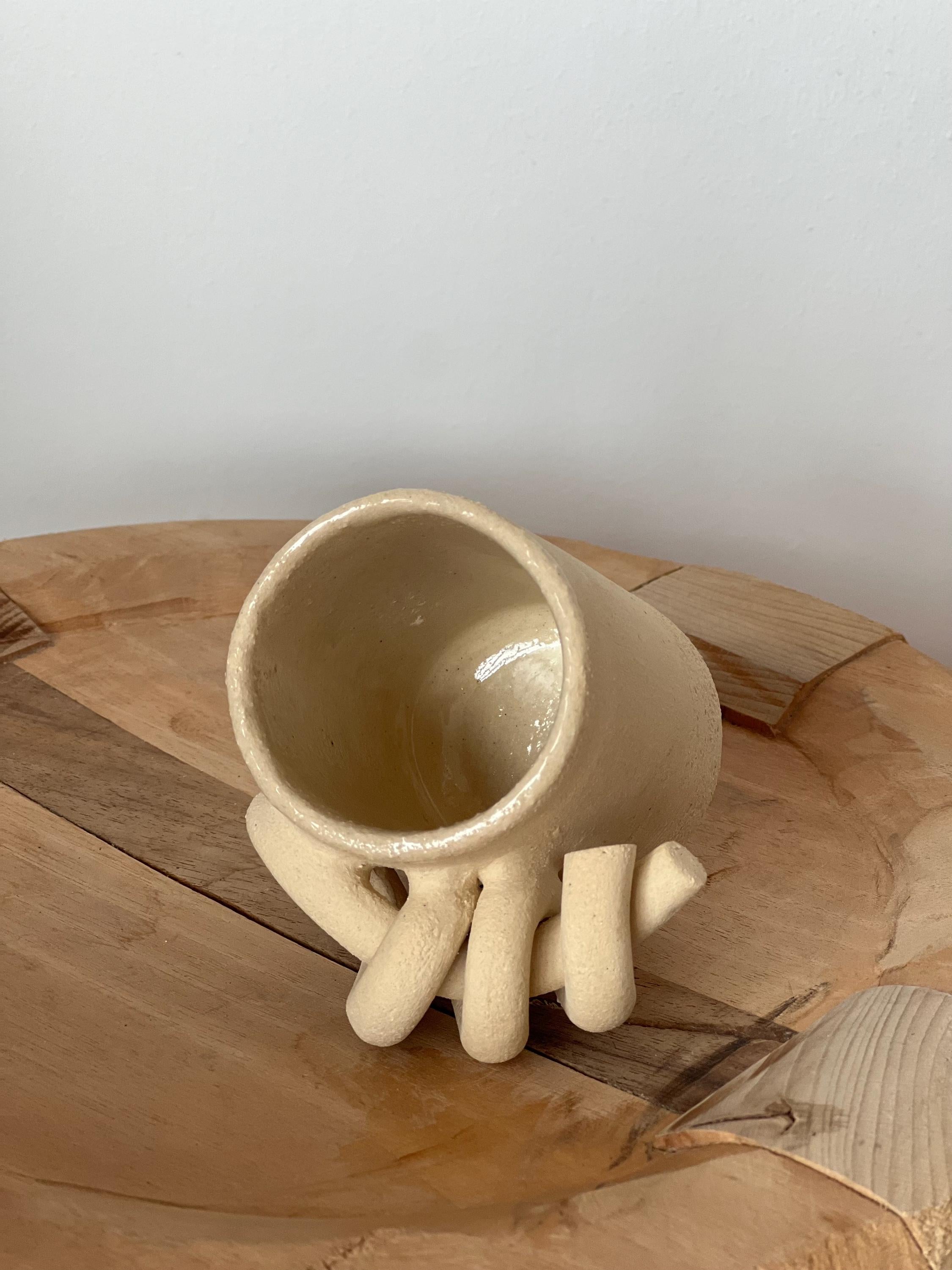 Ceramic Mug, Espresso Cup, Stoneware Knots Coffee Mug, Brutal Style Cup