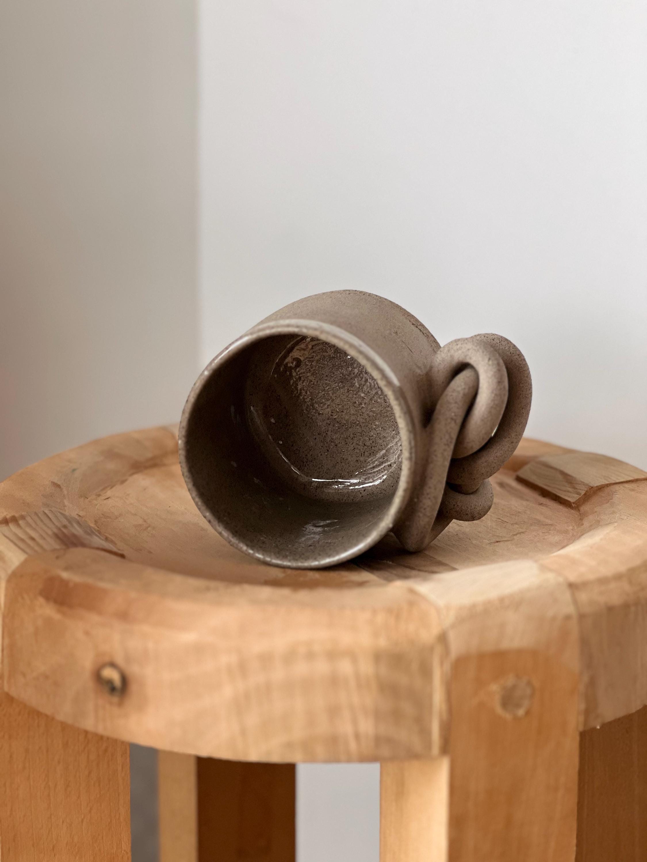 Ceramic Mug, Stoneware Knots Coffee Mug, Brutal Style Cup