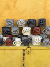 Ceramic Mug, Stoneware Coffee Mug, Latte Cup, Knots Design