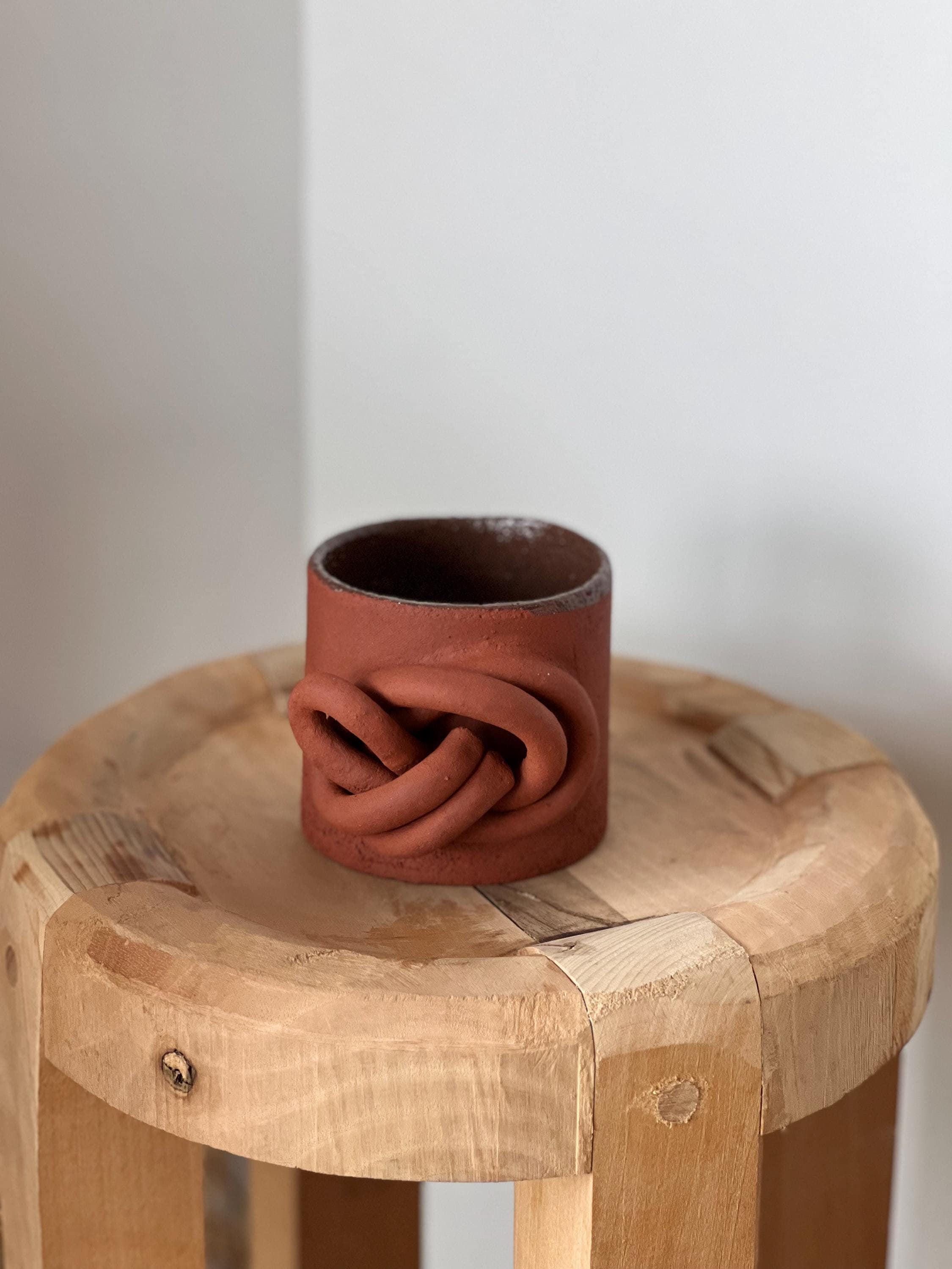 Ceramic Mug, Stoneware Knots Coffee Mug, Brutal Style Cup