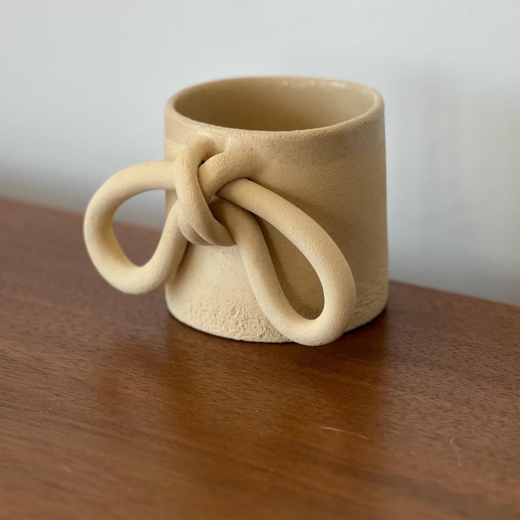 Ceramic Mug, Stoneware Coffee Mug, Latte Cup, Knots Design