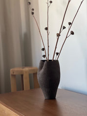 Ceramic Vase, Ceramic Planter, Stoneware Sculptural Vessel, Brutal Textured Vase, Brown Ceramic Sculpture, Living Room Decor