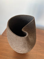 Ceramic Vase, Ceramic Planter, Stoneware Sculptural Vessel, Brutal Textured Vase, Brown Ceramic Sculpture, Living Room Decor