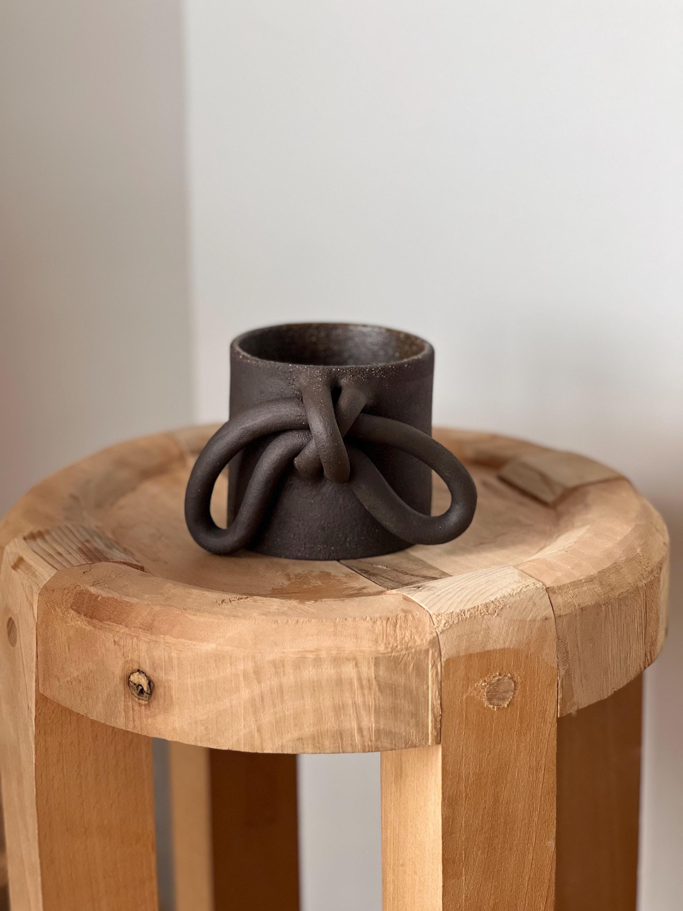 Ceramic Mug, Stoneware Knots Coffee Mug, Brutal Style Cup