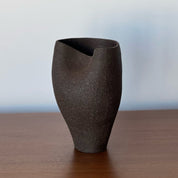Ceramic Vase, Ceramic Planter, Stoneware Sculptural Vessel, Brutal Textured Vase, Brown Ceramic Sculpture, Living Room Decor