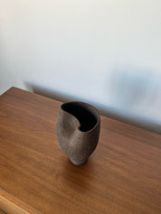 Ceramic Vase, Ceramic Planter, Stoneware Sculptural Vessel, Brutal Textured Vase, Brown Ceramic Sculpture, Living Room Decor