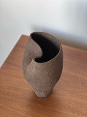 Ceramic Vase, Ceramic Planter, Stoneware Sculptural Vessel, Brutal Textured Vase, Brown Ceramic Sculpture, Living Room Decor