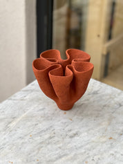 Ceramic Vase - Stoneware Terracotta Flower Vase - Handbuilt Ceramic Vessel