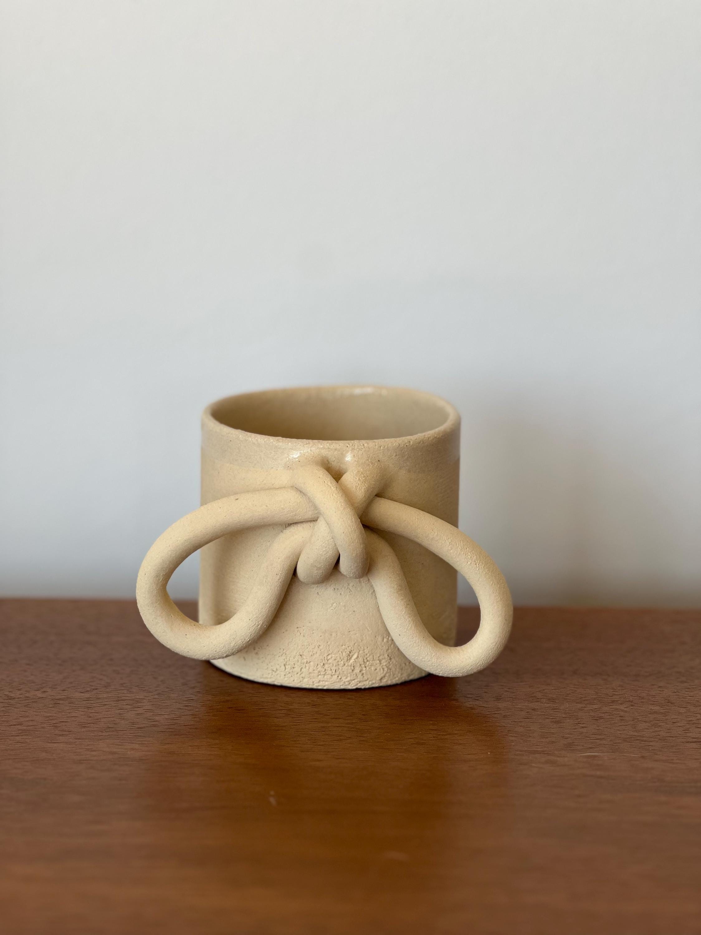 Ceramic Mug, Stoneware Coffee Mug, Latte Cup, Knots Design