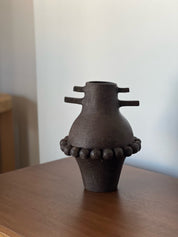 Ceramic Vase, Ceramic Planter, Stoneware Sculptural Vessel, Brutal Textured Vase, Brown Ceramic Sculpture, Living Room Decor