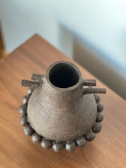 Ceramic Vase, Ceramic Planter, Stoneware Sculptural Vessel, Brutal Textured Vase, Brown Ceramic Sculpture, Living Room Decor