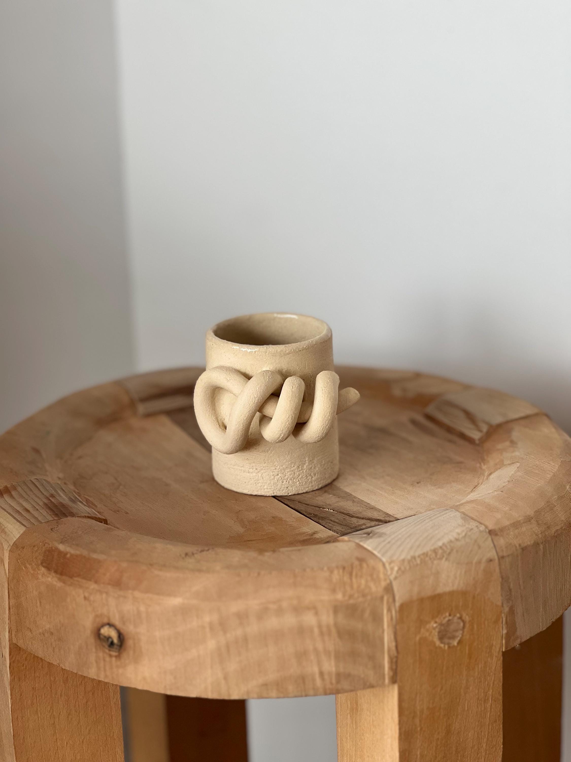 Ceramic Mug, Espresso Cup, Stoneware Knots Coffee Mug, Brutal Style Cup