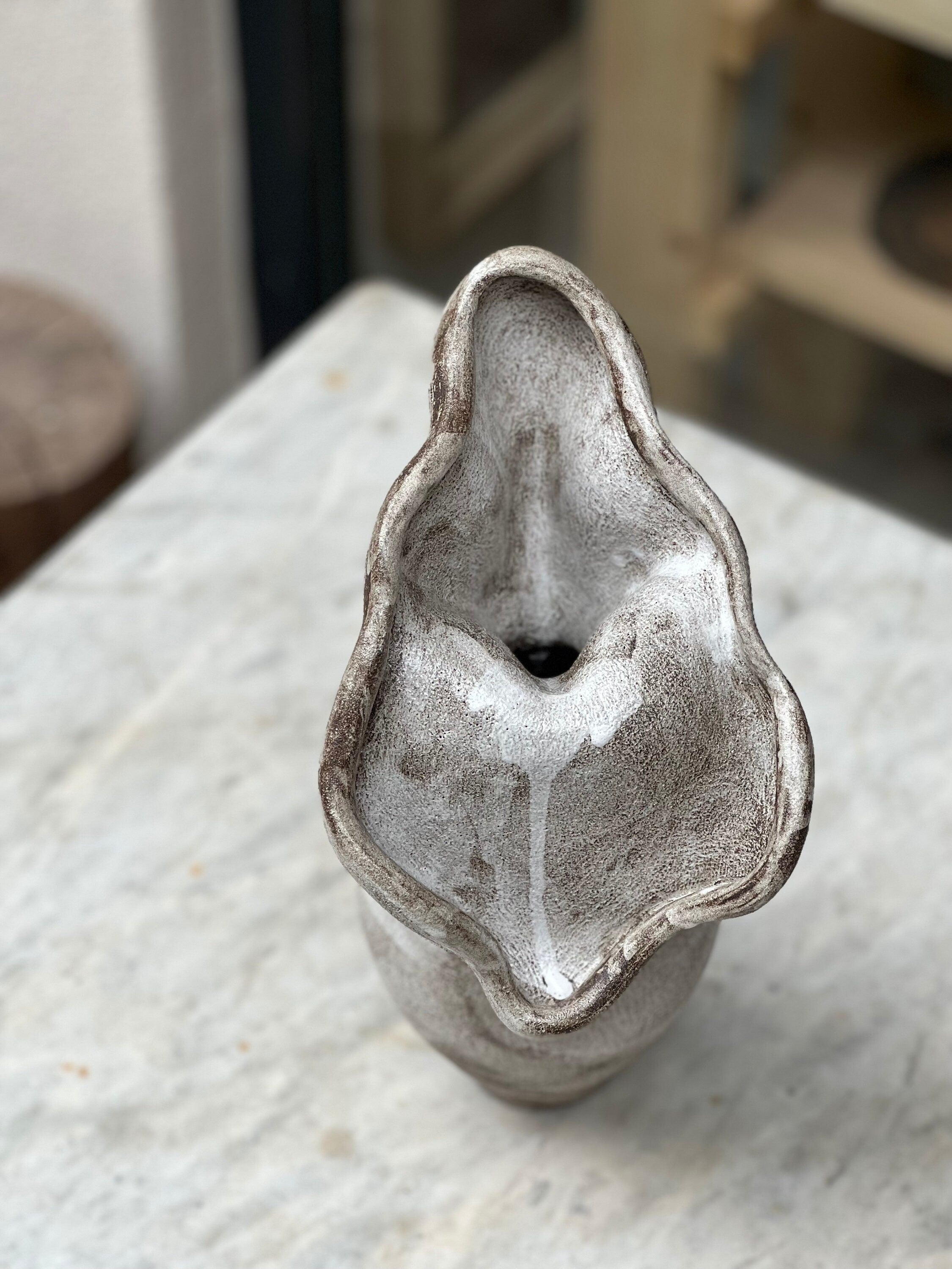 Ceramic Vase, Ceramic Planter, Stoneware Sculptural Vessel, Brutal Textured Vase, Brown Ceramic Sculpture, Living Room Decor