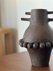 Ceramic Vase, Ceramic Planter, Stoneware Sculptural Vessel, Brutal Textured Vase, Brown Ceramic Sculpture, Living Room Decor
