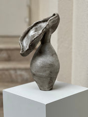 Ceramic Vase, Ceramic Planter, Stoneware Sculptural Vessel, Brutal Textured Vase, Brown Ceramic Sculpture, Living Room Decor