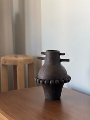 Ceramic Vase, Ceramic Planter, Stoneware Sculptural Vessel, Brutal Textured Vase, Brown Ceramic Sculpture, Living Room Decor