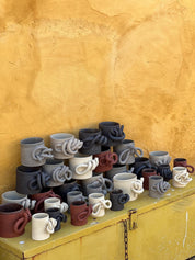 Ceramic Mug, Espresso Cup, Stoneware Knots Coffee Mug, Brutal Style Cup