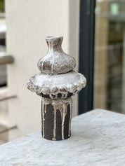 Ceramic Vase, Ceramic Planter, Stoneware Sculptural Vessel, Brutal Textured Vase, Living Room Decor