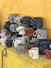 Ceramic Mug, Stoneware Knots Coffee Mug, Brutal Style Cup
