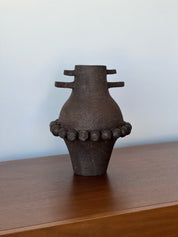 Ceramic Vase, Ceramic Planter, Stoneware Sculptural Vessel, Brutal Textured Vase, Brown Ceramic Sculpture, Living Room Decor