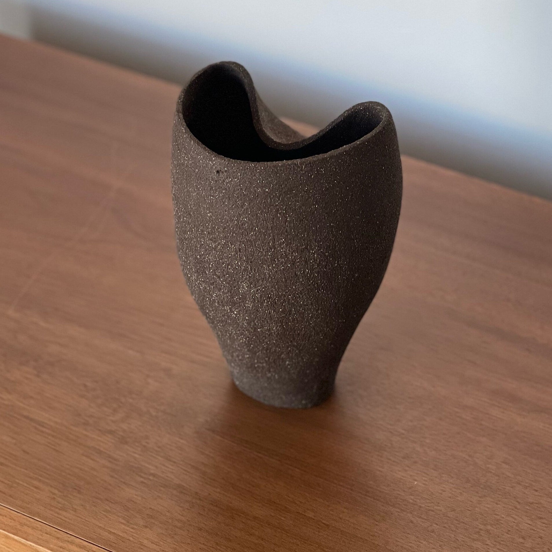 Ceramic Vase, Ceramic Planter, Stoneware Sculptural Vessel, Brutal Textured Vase, Brown Ceramic Sculpture, Living Room Decor