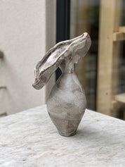 Ceramic Vase, Ceramic Planter, Stoneware Sculptural Vessel, Brutal Textured Vase, Brown Ceramic Sculpture, Living Room Decor