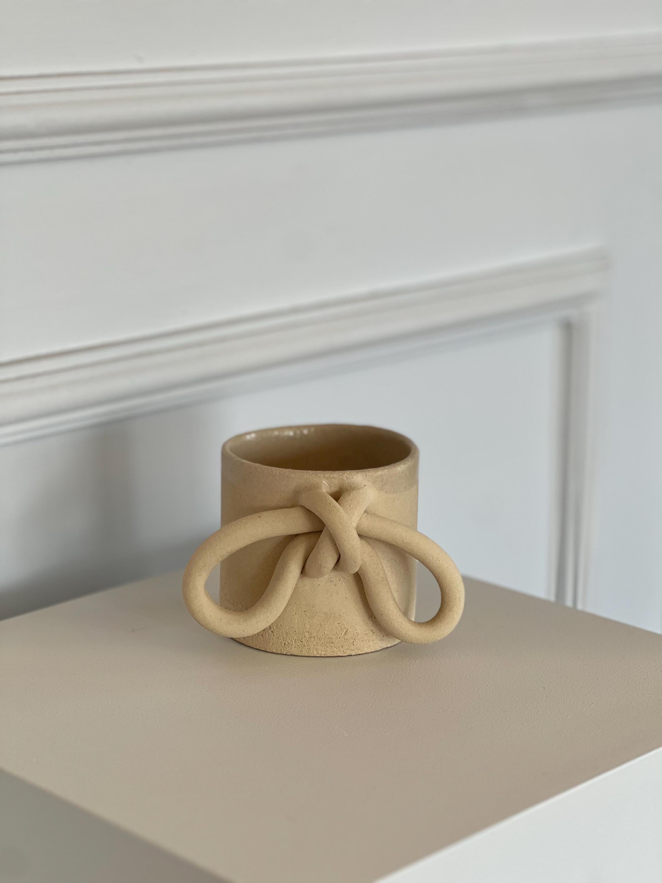 Ceramic Mug, Stoneware Coffee Mug, Latte Cup, Knots Design